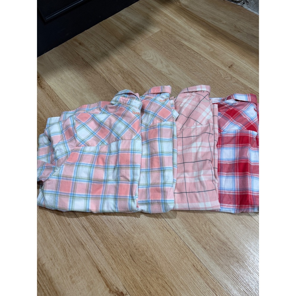Noble Outfitters FullFlexx Plaid Short Sleeve Button Down Shirt Lot 4 Women XXL